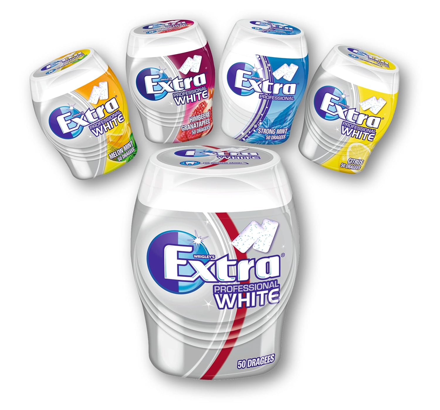 WRIGLEY’S EXTRA Professional Kaugummi Bundle | Set aus 5 Dosen | White ...
